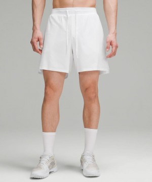 Σορτσ Lululemon Vented Tennis 6" ανδρικα ασπρα | Greece-4657289