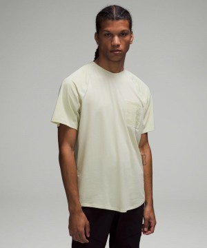 μπλουζακια Lululemon Ventilated Hiking Short-Sleeve ανδρικα πρασινο | Greece-7234056