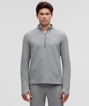 Φουτερ Lululemon Waffle-Knit Half Zip ανδρικα γκρι | Greece-9234158