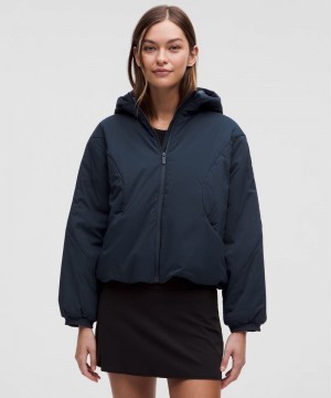 Μπουφαν Lululemon Water-Resistant Insulated Hooded γυναικεια σκουρο μπλε | Greece-3675248