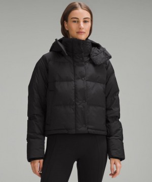 Μπουφαν Lululemon Wunder Puff 600-Down-Fill Cropped γυναικεια μαυρα | Greece-0619257
