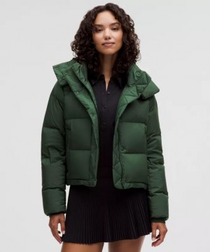 Μπουφαν Lululemon Wunder Puff 600-Down-Fill Cropped γυναικεια πρασινο | Greece-2781564