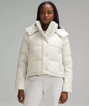 Μπουφαν Lululemon Wunder Puff 600-Down-Fill Cropped γυναικεια ασπρα | Greece-3082695