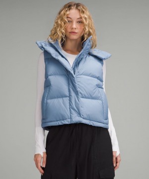 Γιλεκο Lululemon Wunder Puff 600-Down-Fill Cropped γυναικεια μπλε μπλε | Greece-7248903