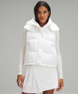 Γιλεκο Lululemon Wunder Puff 600-Down-Fill Cropped γυναικεια ασπρα | Greece-5390281