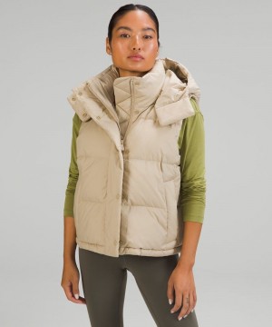 Γιλεκο Lululemon Wunder Puff 600-Down-Fill Cropped γυναικεια καφε | Greece-3276948