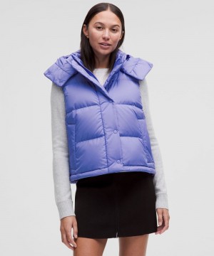 Γιλεκο Lululemon Wunder Puff 600-Down-Fill Cropped γυναικεια μπλε σκουρο | Greece-7493512