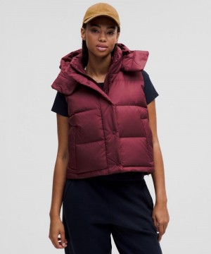 Γιλεκο Lululemon Wunder Puff 600-Down-Fill Cropped γυναικεια σκούρο κοκκινα βαθυ | Greece-6740935