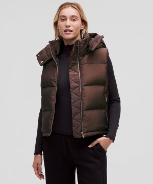 Γιλεκο Lululemon Wunder Puff 600-Down-Fill Cropped Iridescent γυναικεια σοκολάτα | Greece-7604983