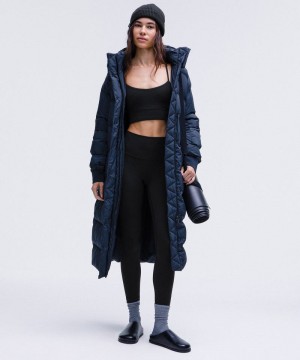 Μπουφαν Lululemon Wunder Puff 600-Down-Fill Long γυναικεια σκουρο μπλε | Greece-9802453