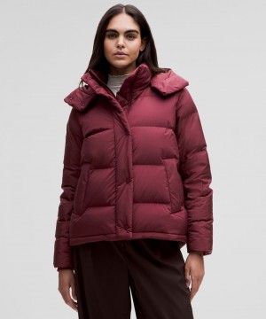 Μπουφαν Lululemon Wunder Puff 600-Down-Fill γυναικεια σκούρο κοκκινα βαθυ | Greece-1024637