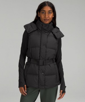 Γιλεκο Lululemon Wunder Puff Belted Waist 600-Down-Fill γυναικεια μαυρα | Greece-8930257