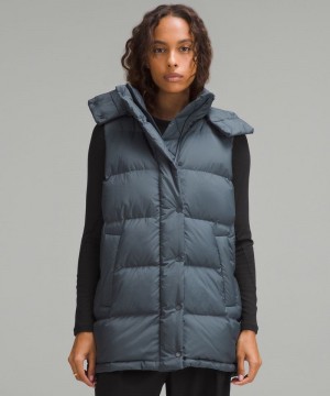 Γιλεκο Lululemon Wunder Puff Mid-Length γυναικεια γκρι μπλε | Greece-3852019