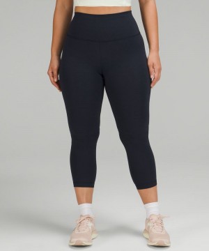 Κολαν Lululemon Wunder Train Contour Fit High-Rise Crop 23" γυναικεια σκουρο μπλε | Greece-3645029