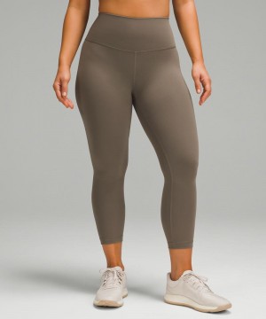 Κολαν Lululemon Wunder Train Contour Fit High-Rise Crop 23" γυναικεια καφε | Greece-2617980