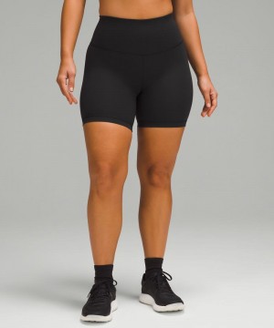 Σορτσ Lululemon Wunder Train Contour Fit High-Rise 6" γυναικεια μαυρα | Greece-2184097