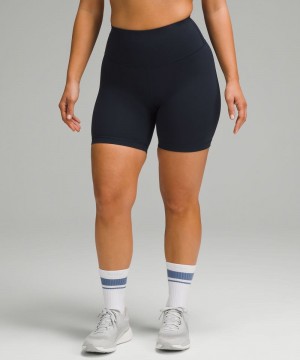 Σορτσ Lululemon Wunder Train Contour Fit High-Rise 6" γυναικεια σκουρο μπλε | Greece-5610983