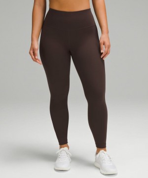 Κολαν Lululemon Wunder Train Contour Fit High-Rise Tight 25" γυναικεια σοκολάτα | Greece-5360248