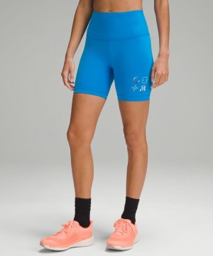 Σορτσ Lululemon Wunder Train High-Rise 6" γυναικεια μπλε | Greece-4309612