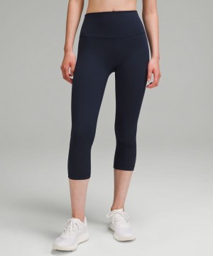 Κολαν Lululemon Wunder Train High-Rise Crop 21" γυναικεια σκουρο μπλε | Greece-6581973