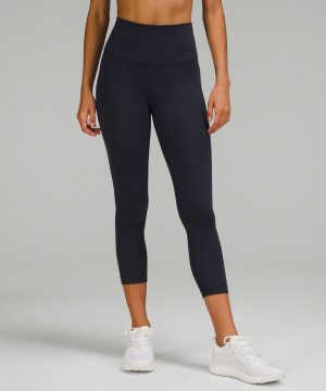 Κολαν Lululemon Wunder Train High-Rise Crop 23" γυναικεια σκουρο μπλε | Greece-7352489