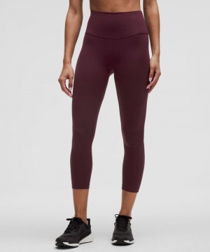 Κολαν Lululemon Wunder Train High-Rise Crop 23" γυναικεια σκούρο κοκκινα | Greece-7165308