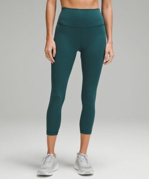 Κολαν Lululemon Wunder Train High-Rise Crop 23" γυναικεια τυρκουάζ | Greece-9245618