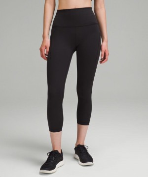 Κολαν Lululemon Wunder Train High-Rise Crop with Pockets 23" γυναικεια μαυρα | Greece-2830956