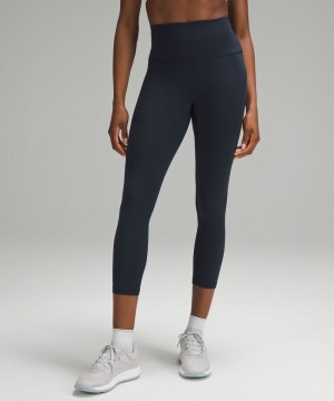 Κολαν Lululemon Wunder Train High-Rise Crop with Pockets 23" γυναικεια σκουρο μπλε | Greece-1382495