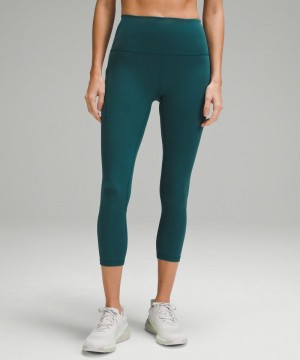 Κολαν Lululemon Wunder Train High-Rise Crop with Pockets 23" γυναικεια τυρκουάζ | Greece-9408126