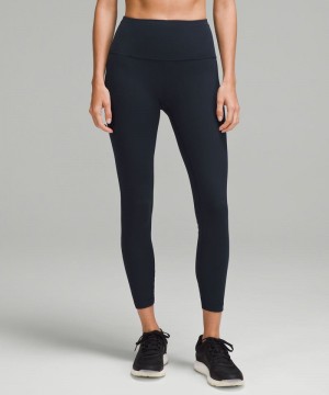 Κολαν Lululemon Wunder Train High-Rise Ribbed Tight 25" γυναικεια σκουρο μπλε | Greece-0786534