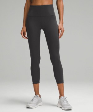 Κολαν Lululemon Wunder Train High-Rise Ribbed Crop 23" γυναικεια βαθυ γκρι | Greece-3804972