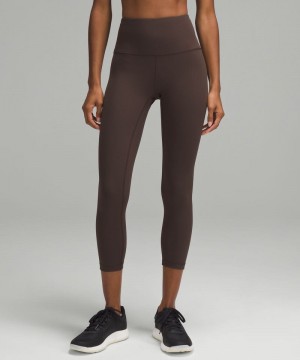 Κολαν Lululemon Wunder Train High-Rise Ribbed Crop 23" γυναικεια σοκολάτα | Greece-1532967