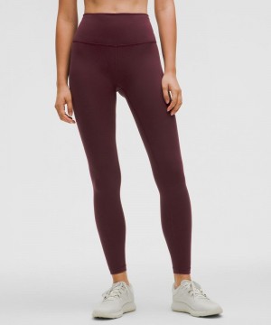 Κολαν Lululemon Wunder Train High-Rise Tight 28" γυναικεια σκούρο κοκκινα | Greece-7680195