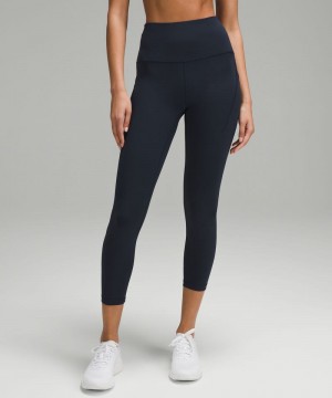 Κολαν Lululemon Wunder Train High-Rise Tight with Pockets 25" γυναικεια σκουρο μπλε | Greece-0689125