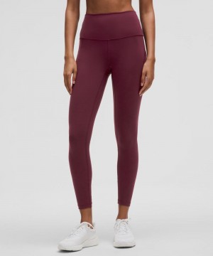 Κολαν Lululemon Wunder Train High-Rise Tight with Pockets 25" γυναικεια σκούρο κοκκινα | Greece-1809246