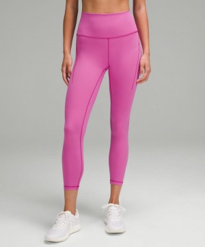 Κολαν Lululemon Wunder Train High-Rise Tight with Pockets 25" γυναικεια ροζ | Greece-8596172