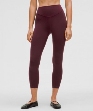 Κολαν Lululemon Wunder Under SmoothCover High-Rise Tight 25" γυναικεια σκούρο κοκκινα | Greece-0418235