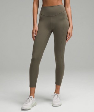 Κολαν Lululemon Wunder Under SmoothCover Tight with Pockets 25" γυναικεια πρασινο | Greece-1230549