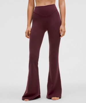 Παντελονι Lululemon Wunder Under SmoothCover Ultra-Flared High-Rise Yoga γυναικεια σκούρο κοκκινα | Greece-6509723
