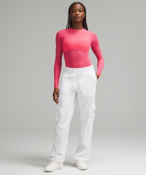 Κορμακια Lululemon Wundermost Nulu Mesh Long-Sleeve Crewneck γυναικεια ροζ | Greece-1746309