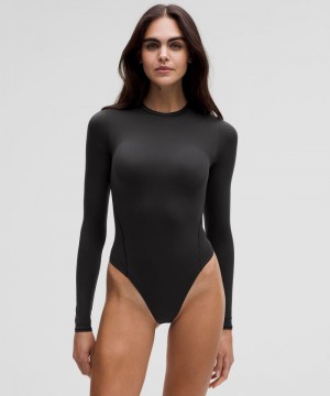 Κορμακια Lululemon Wundermost Ultra-Soft Nulu Crewneck Long-Sleeve γυναικεια μαυρα | Greece-7182539