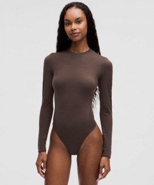 Κορμακια Lululemon Wundermost Ultra-Soft Nulu Crewneck Long-Sleeve γυναικεια σοκολάτα | Greece-9145372