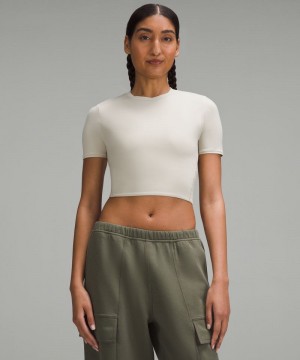 μπλουζακια Lululemon Wundermost Ultra-Soft Nulu Crewneck Cropped γυναικεια καφε | Greece-9143850
