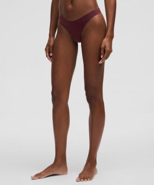 εσωρουχα Lululemon Wundermost Ultra-Soft Nulu Dipped-Waist Thong γυναικεια σκούρο κοκκινα | Greece-7936021