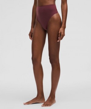 εσωρουχα Lululemon Wundermost Ultra-Soft Nulu High-Waist Thong γυναικεια σκούρο κοκκινα | Greece-9360452