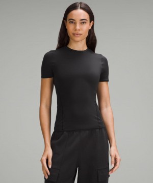 μπλουζακια Lululemon Wundermost Ultra-Soft Nulu Hip-Length Crewneck Shirt γυναικεια μαυρα | Greece-3425761