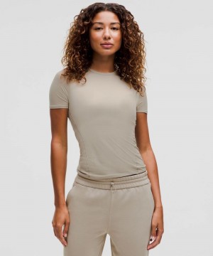 μπλουζακια Lululemon Wundermost Ultra-Soft Nulu Hip-Length Crewneck Shirt γυναικεια γκρι | Greece-1258937