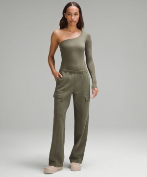 Κορμακια Lululemon Wundermost Ultra-Soft Nulu Long-Sleeve One-Shoulder γυναικεια πρασινο | Greece-7695340