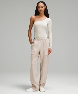 Κορμακια Lululemon Wundermost Ultra-Soft Nulu Long-Sleeve One-Shoulder γυναικεια καφε | Greece-0389154